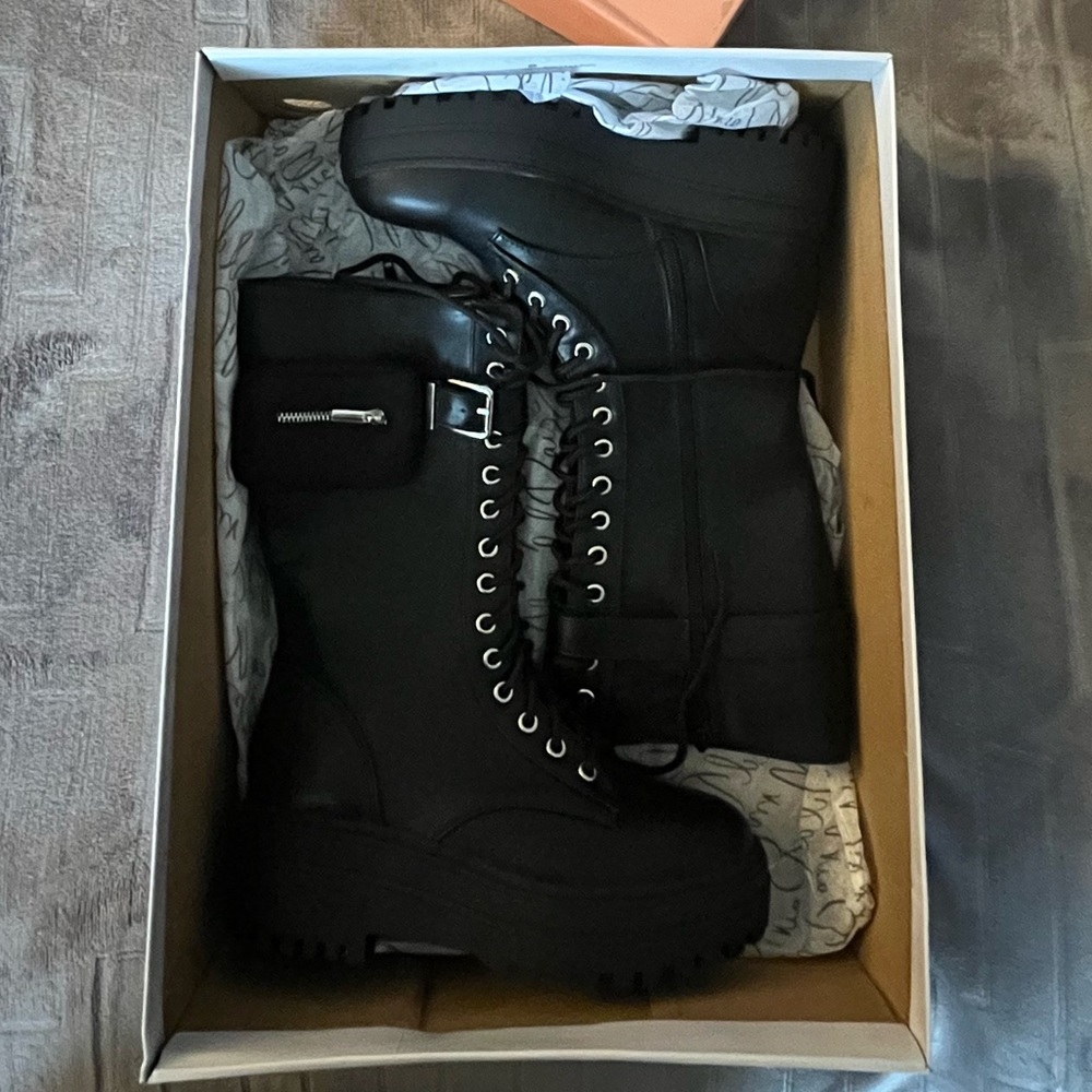Wild Pair — Black Lace Up Combat Boots